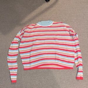 colorful mock neck sweater